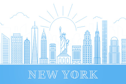 New York City - Skyline, an Outline Icon by Uniko Studio