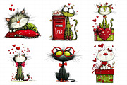 Watercolor Valentine Cat, an Illustration by Daily.Designs (Thumbnail 5 of 5)