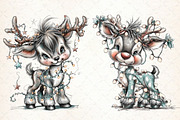 Whimsical Reindeer Clipart Bundle, an Illustration by Libby Wishes (Thumbnail 3 of 3)