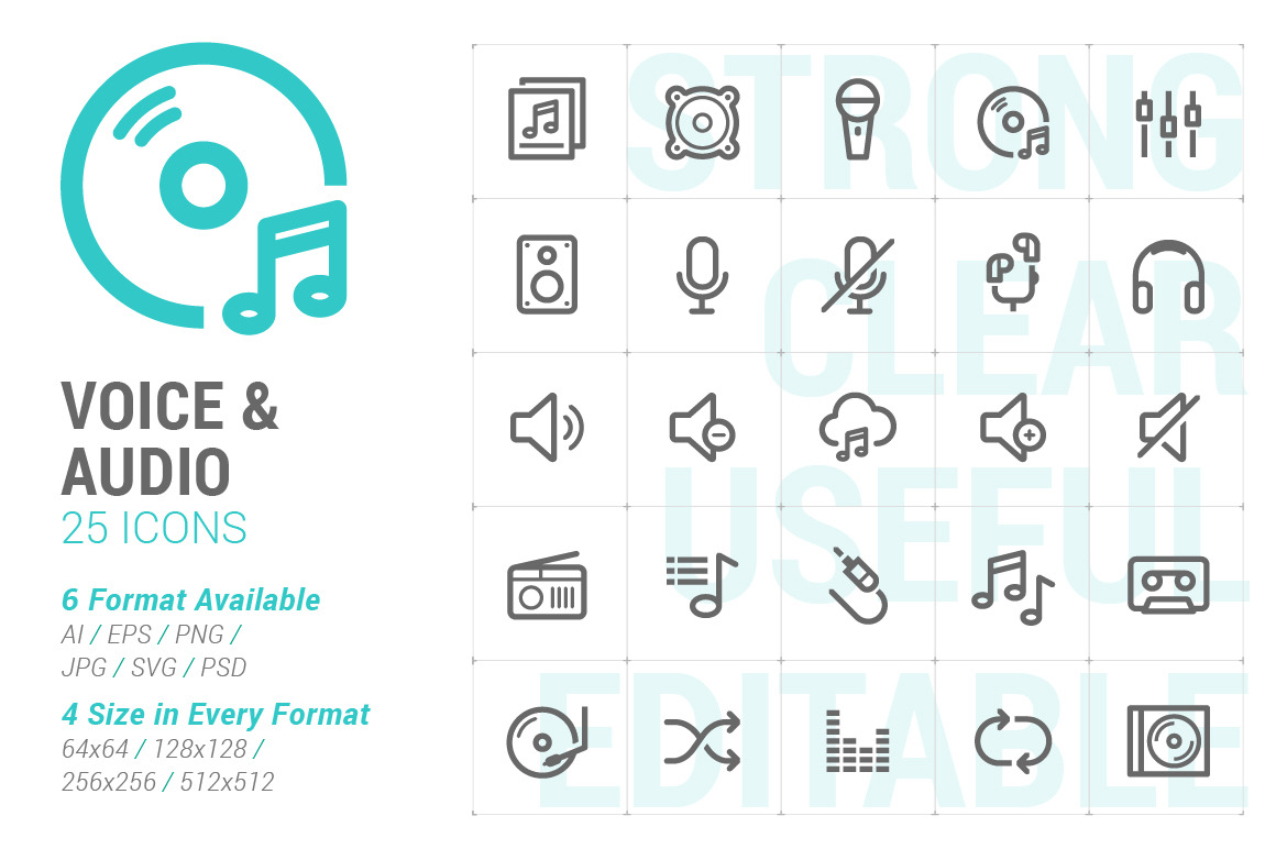 Voice & Audio Mini Icon, an Icon by WORAKAMON Design Studio