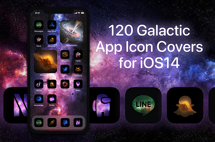 120 Galaxy iOS 14 App Icon Covers