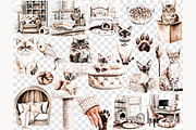 Cat Mom Clipart Set | Cat Breeds, an Animal Illustration by GlamArtZhanna (Thumbnail 6 of 8)