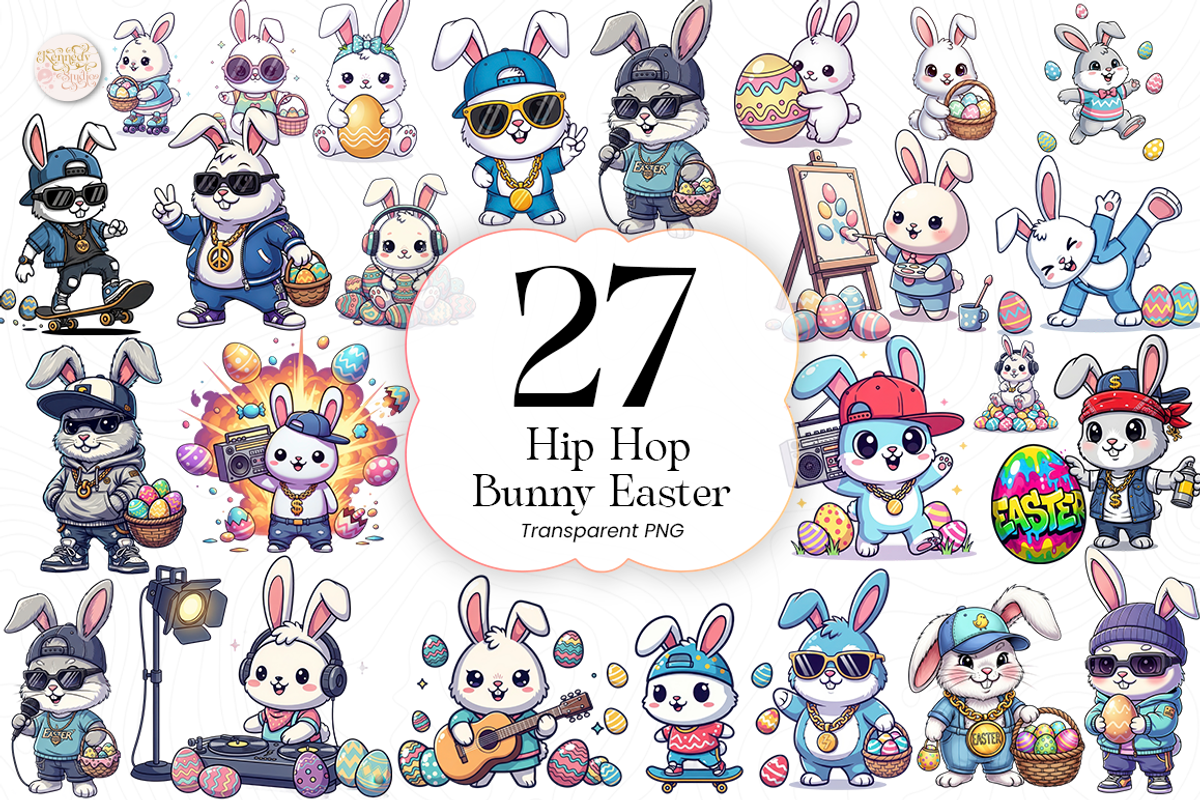 Hip Hop Bunny PNG Clipart, Urban., an Animal Illustration by KennedyStudio (Photo 1 of 5)