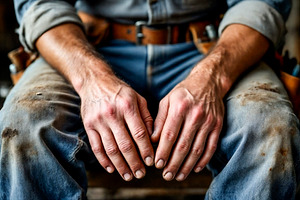 manual laborer's hands, a Photo by rarrarorro