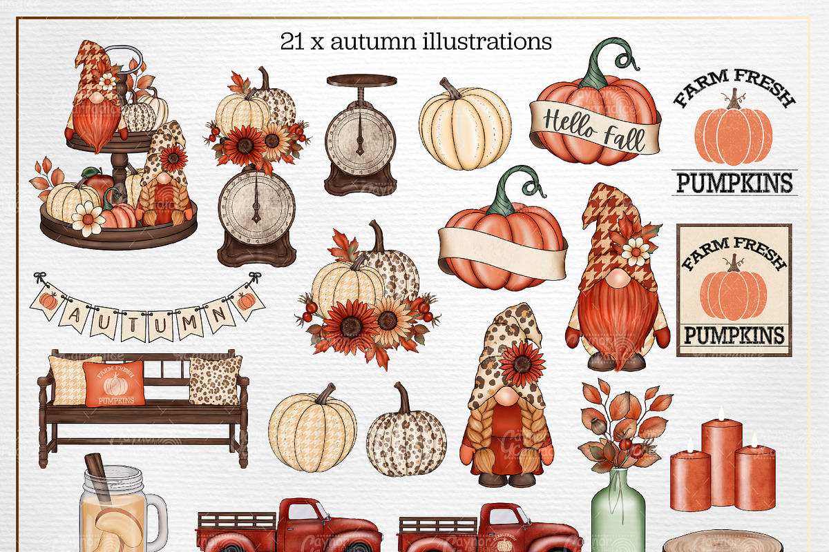 Autumn Farmhouse bundle, an Illustration by Gaynor Carradice Designs (Photo 3 of 3)