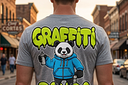 Graffiti Panda Spray Artist, a Shirt Mockup by Vector Stall (Thumbnail 14 of 14)