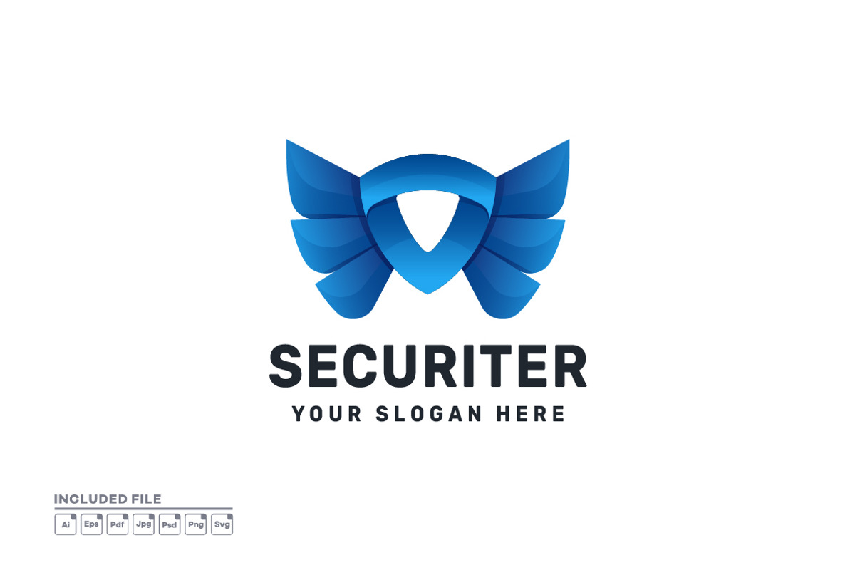 Shield Wings Gradient Colorful Logo, a Branding & Logo Template by yuanesei