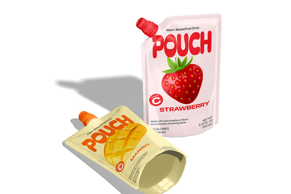 Stand-Up Beverage Pouch Mockup, a Packaging Mockup by Permadi Creative (Photo 4 of 5)