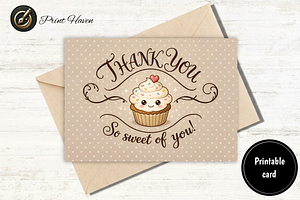 Printable Thank You Card 5x7, a Card Template by Print Haven