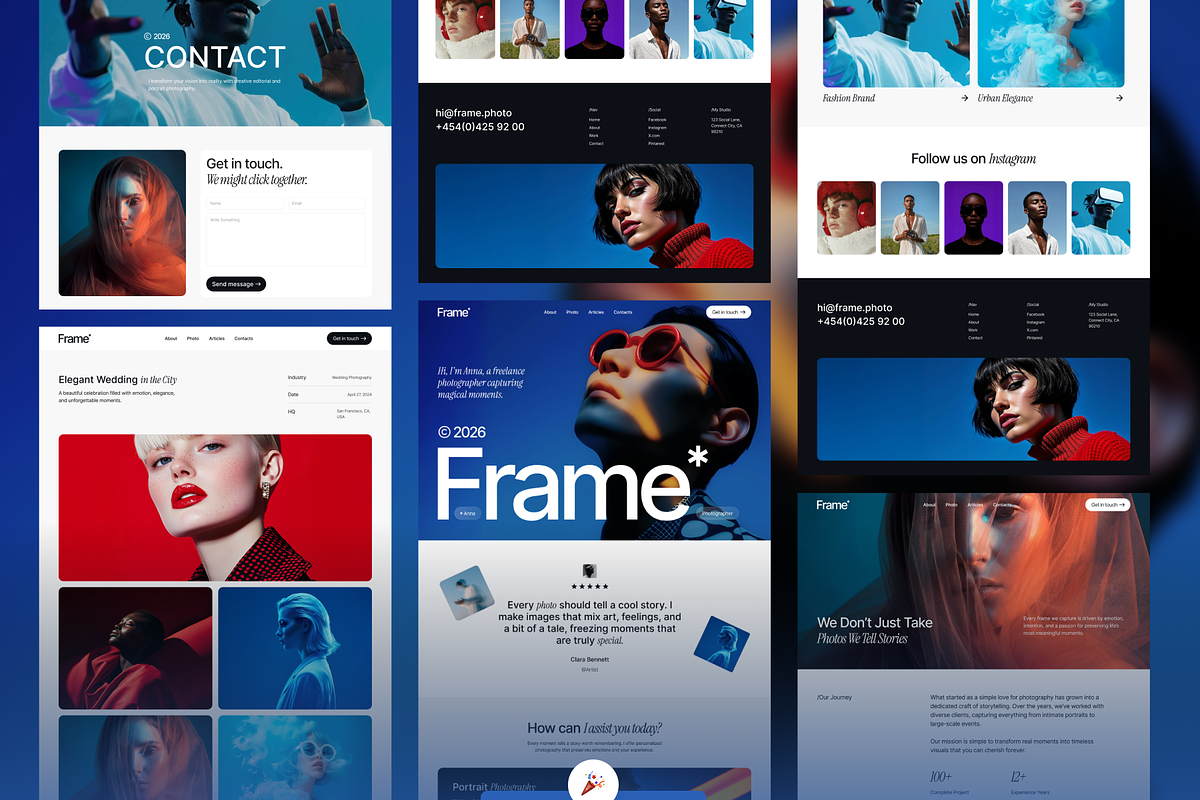Frame - Photography Website, an UI Kit Template by Ahmed Rubel (Photo 8 of 8)