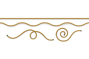 Rope string - wavy curved lines tied, an Object Illustration by art PVP - market