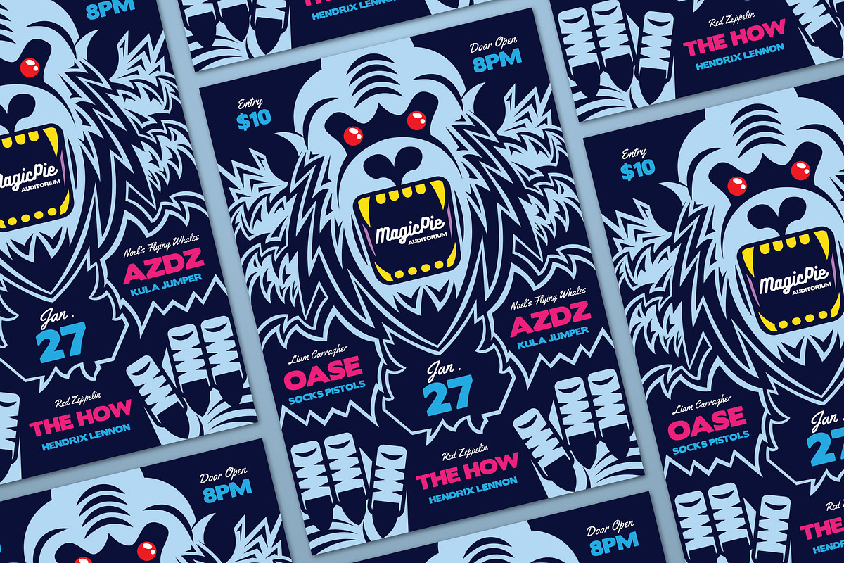 Yeti Winter Indie Rock Flyer, a Flyer Template by ashenterprise (Photo 3 of 3)