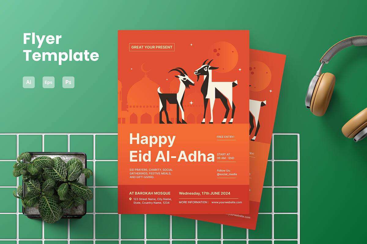Happy Eid Al-Adha, a Flyer Template by Annora Studio (Photo 1 of 5)