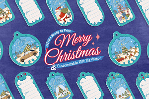Christmas Gift Tag - Merry Mistletoe, a Card Template by diary.bari