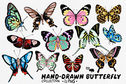 HAND-DRAWN BUTTERFLY COLLECTION, an Object Graphic by Lazy Cat (Thumbnail 1 of 5)