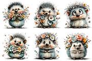 Whimsical Spring Hedgehog Clipart, an Illustration by Dream Creation (Thumbnail 5 of 7)