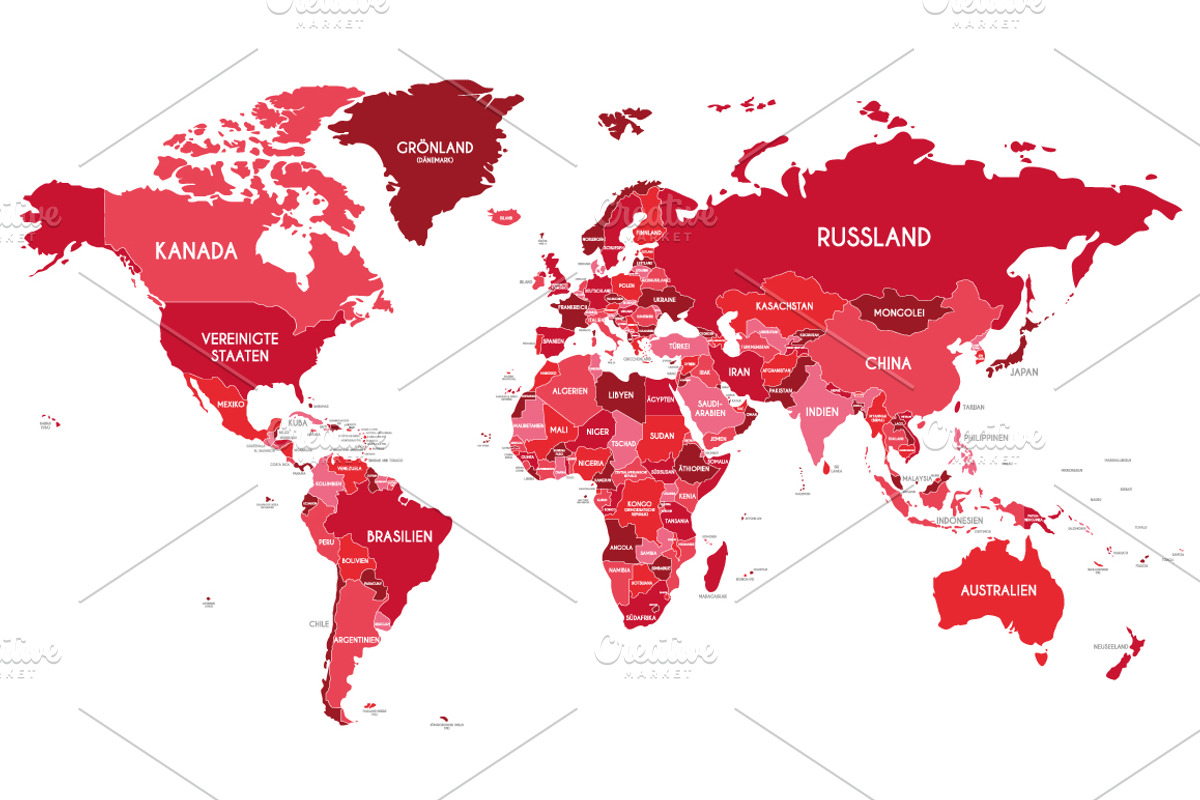 8x World Maps in red tones, an Education Illustration by asantosg (Photo 4 of 8)