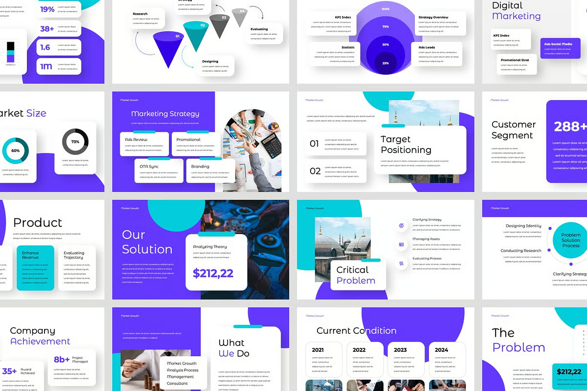 Market Growth Google Slides, PPoint preview 2