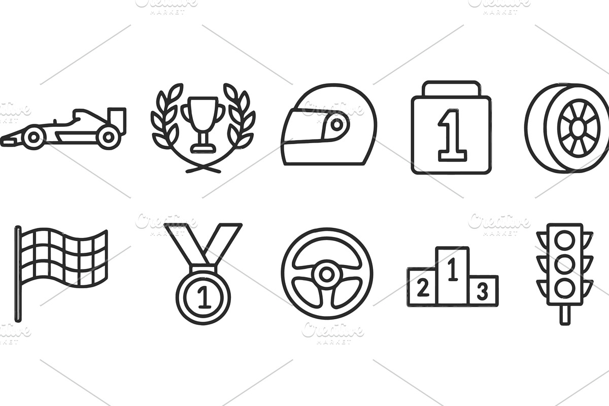 Vector illustration of racing icons, an Object Illustration by ZinetroN