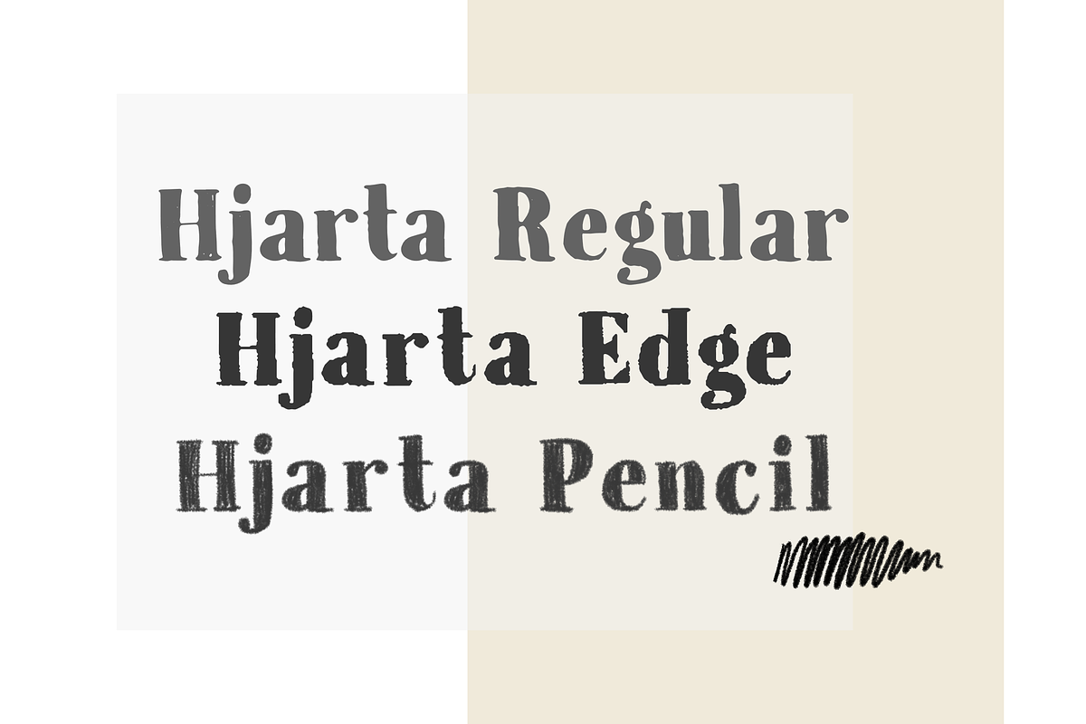Hjarta - A Pencil Drawn Font Trio preview 2