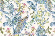 Palms & Peacocks pattern & motifs, a Pattern Graphic by YvY (Thumbnail 1 of 6)