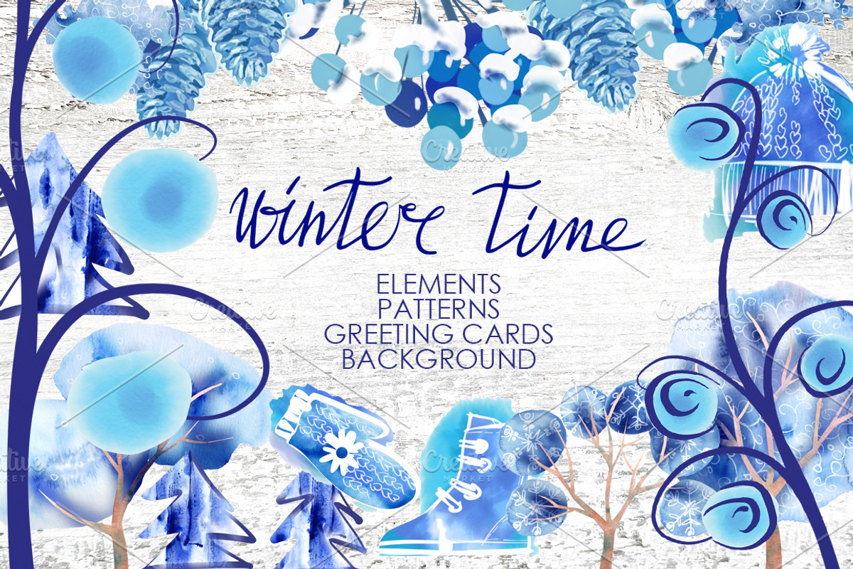 Winter Time Set, a Card Template by Marina Grau (Photo 1 of 6)