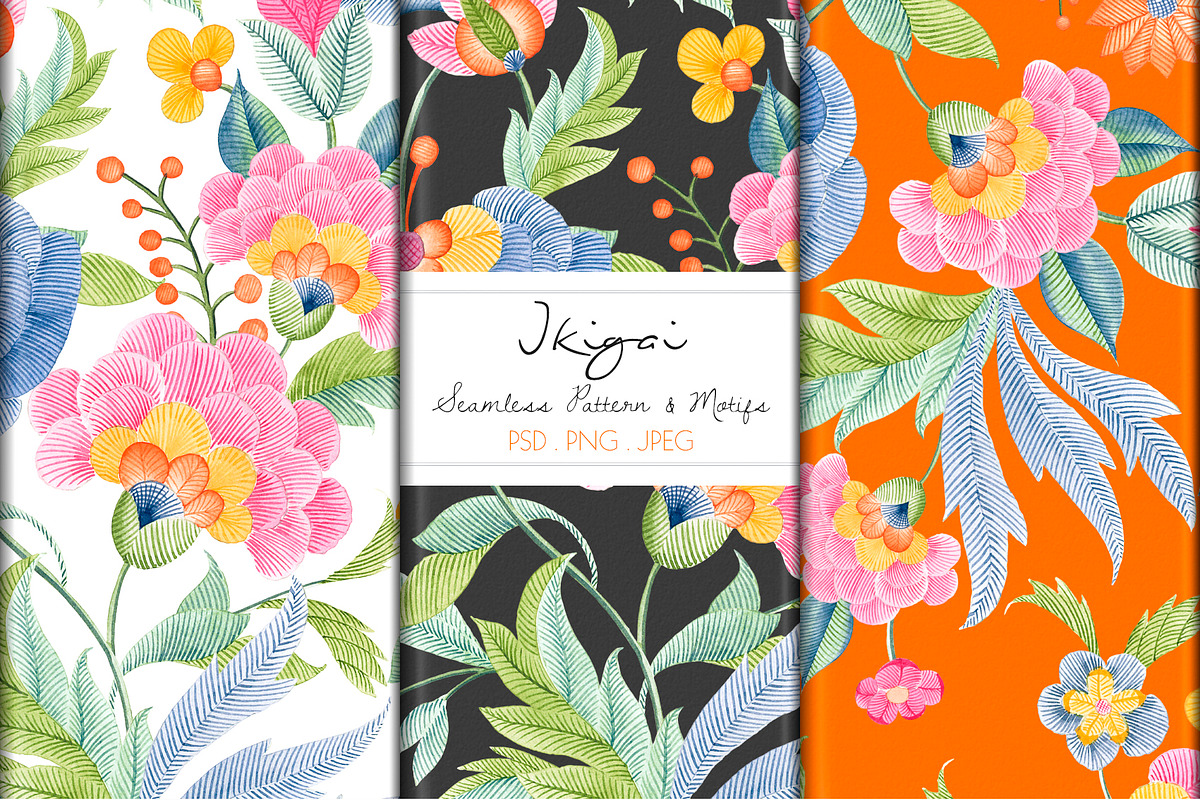 Ikigai, Watercolor Seamless Pattern!, a Pattern Graphic by TSTUDIO