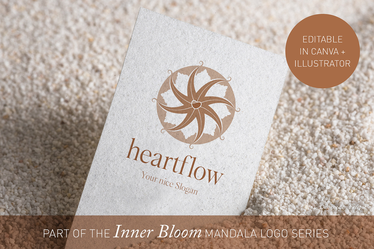Holistic Zen Mandala Logo – Canva/AI, a Branding & Logo Template by Elibee (Photo 1 of 9)