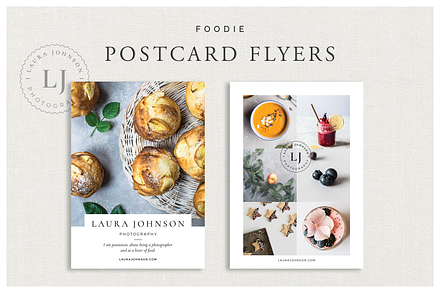 Foodie Postcard Flyers, a Flyer Template by White Box Design Studio