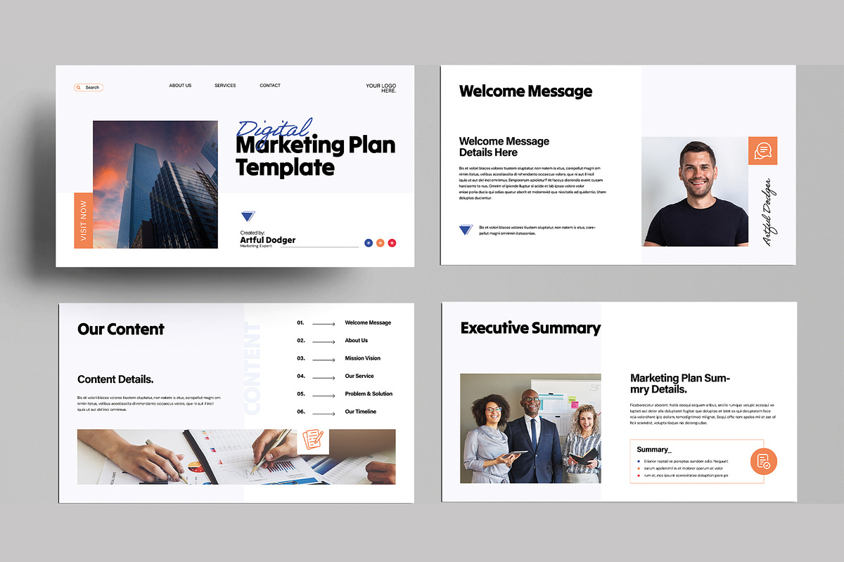 Marketing Plan Presentation Template, a Presentation Template by MightyDesign (Photo 2 of 8)