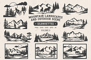 Mountain Scenes Silhouettes Vector 3, an Object Illustration by Seaquint (Thumbnail 1 of 5)