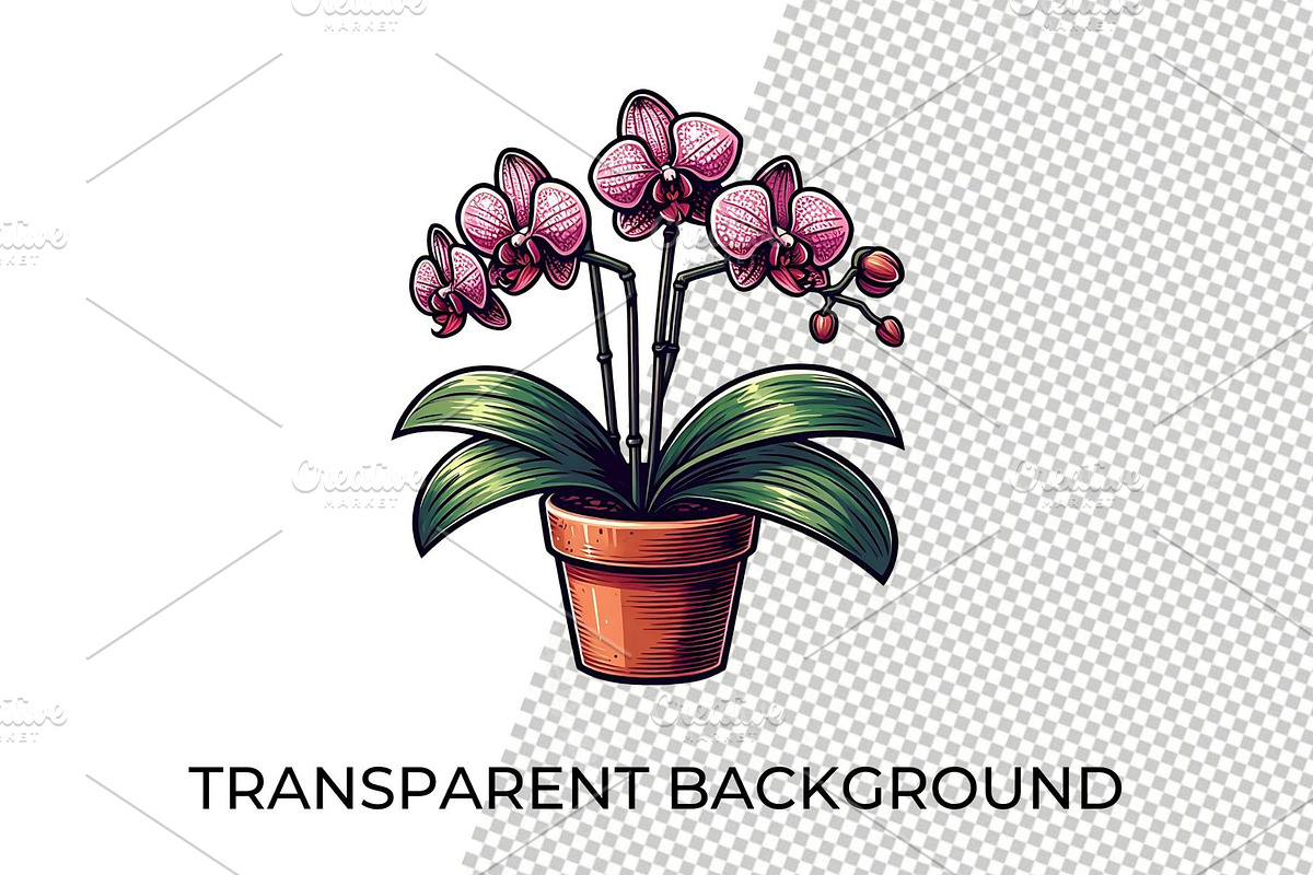 Flower Pot Clipart Garden PNG Art, a Decorative Illustration by QM_ART (Photo 4 of 7)