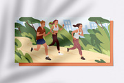 People running, jogging in city park, a Sport Illustration by Good Studio (Thumbnail 3 of 3)