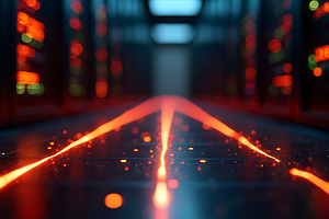 Futuristic server room data center, a Technology Photo by Artonix