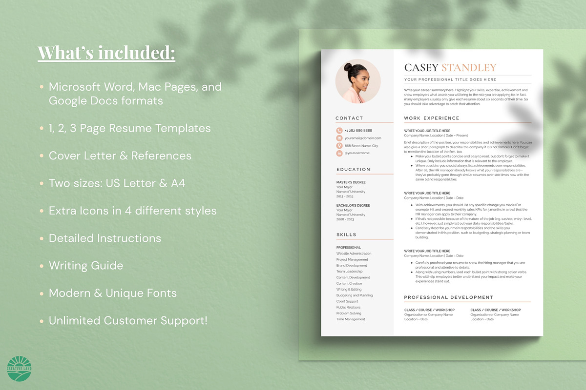 Resume/CV - The Standley, a Resume Template by CreativeLandStudio (Photo 2 of 10)