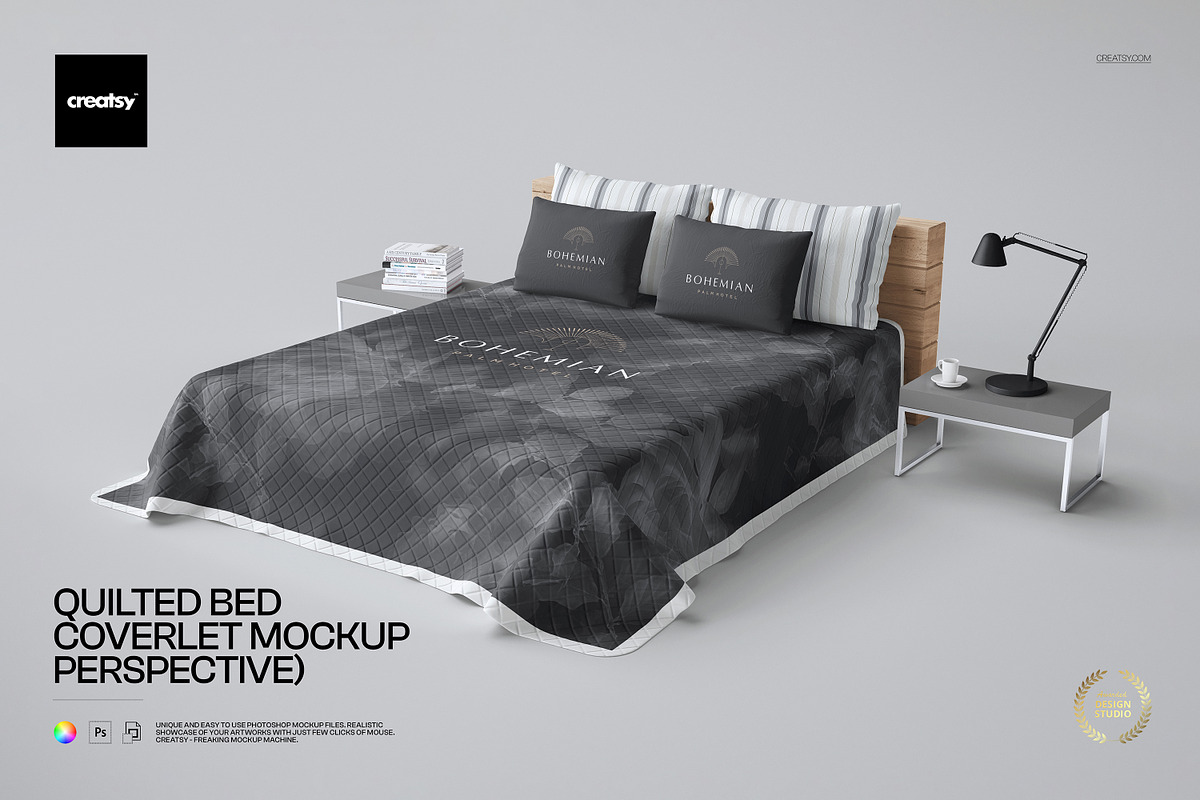 Quilted Bed Coverlet Mockup, a Household Mockup by creatsy2 (Photo 1 of 5)