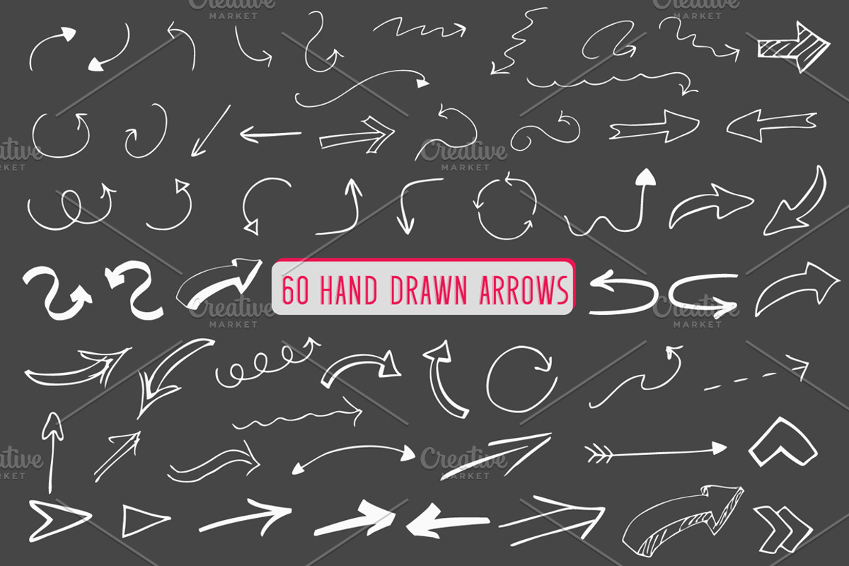 60 Hand drawn arrows-Vector, an Object Graphic by aivos