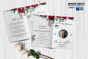 Floral Funeral Program Template, a Brochure Template by retrographix