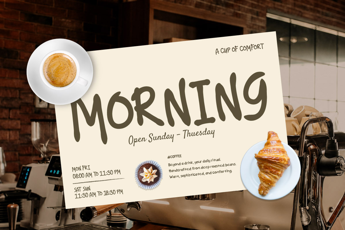 Laras Faleko - Brush Coffee Display, a Handwritten Font by trabaskriya (Photo 6 of 10)