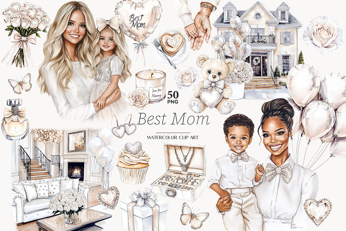 Mother And Baby Clipart PNG, a Person Illustration by GlamArtZhanna (Photo 1 of 8)