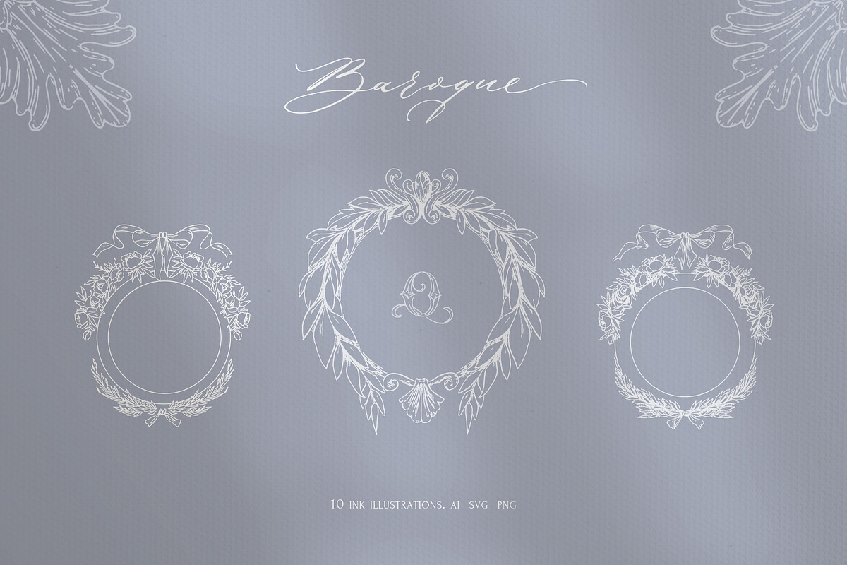Vintage and classic wedding crest, a Decorative Illustration by Summer Nightingale Art (Photo 4 of 6)