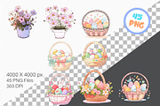 Happy Easter Clip Art. Sticker, PNG, an Object Illustration by KENO Mascots (Thumbnail 4 of 8)