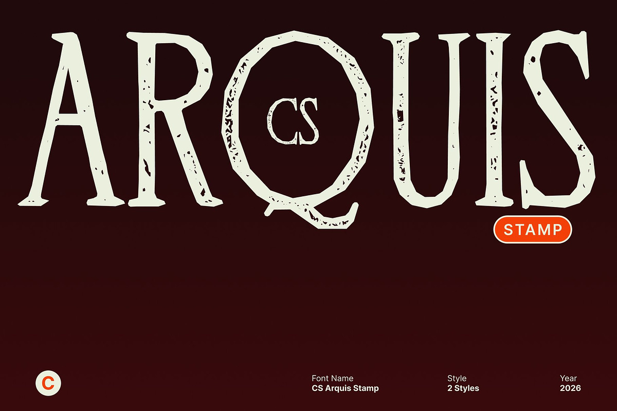 CS Arquis Stamp, a Serif Font by Craft Supply Co. (Photo 1 of 8)