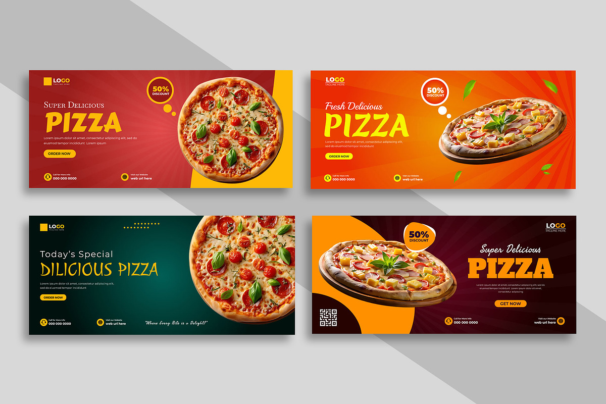 Pizza Shop Facebook Cover Template, a Social Media Template by Designgrove (Photo 1 of 2)