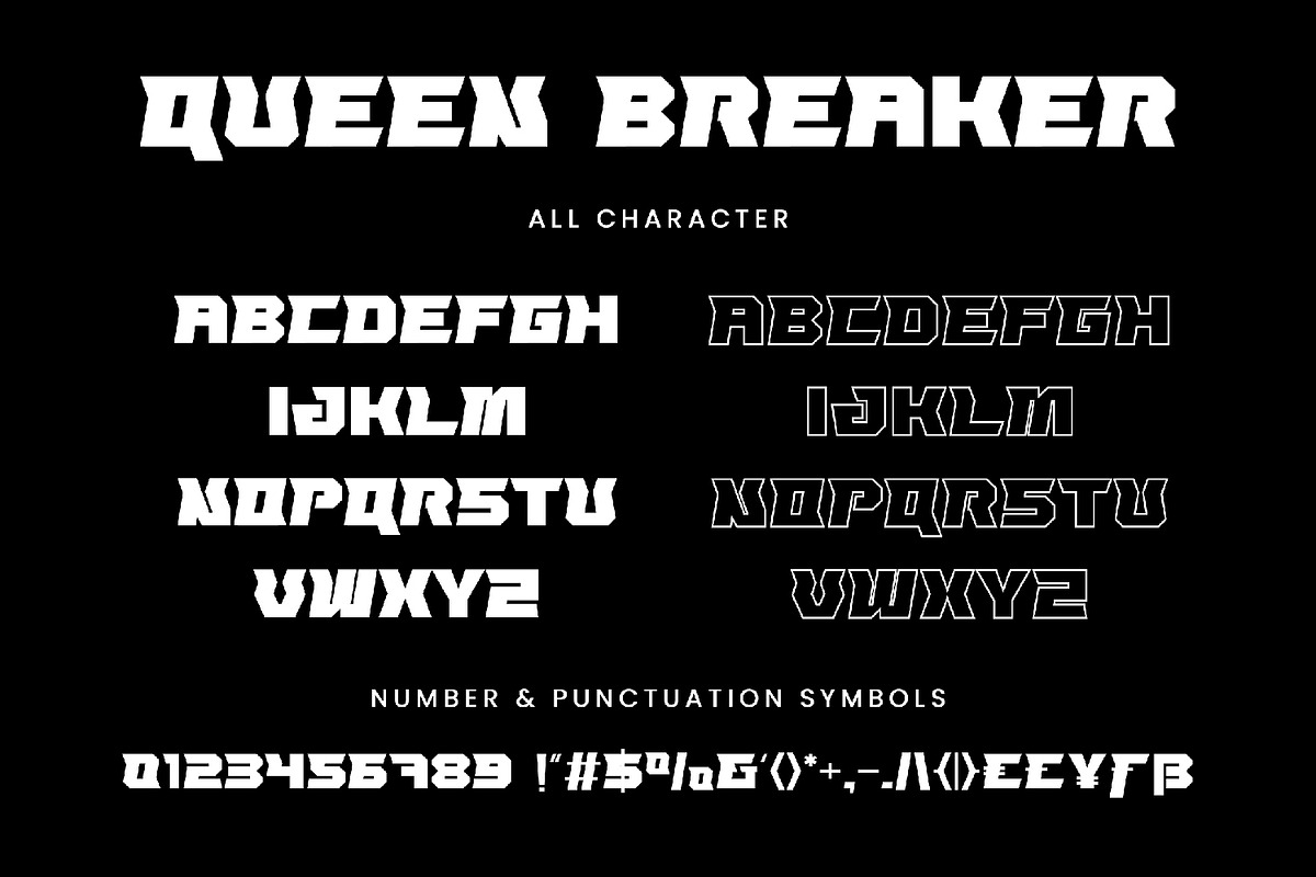 Queen Breaker - Futuristic Font, a Script Font by AQR Studio (Photo 5 of 8)