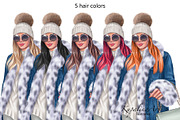 Winter Fashion girl clipart, a Person Illustration by KupalinaArt (Thumbnail 3 of 6)