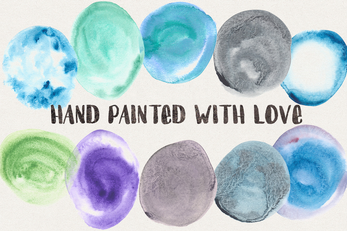Watercolor Spots Vol 4: More Cools, an Object Graphic by Hello Brio (Photo 3 of 4)