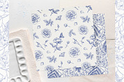 Vintage Seamless Patterns Blue Toile, a Pattern Graphic by ON_lineart_store (Thumbnail 10 of 10)