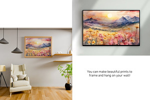 Watercolor Mountain Landscapes Set 2