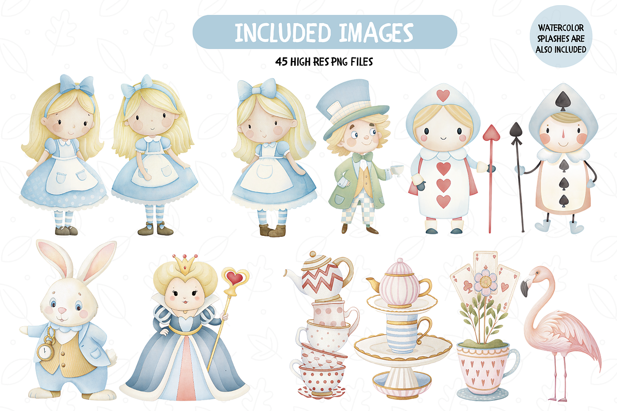 Wonderland Alice Clipart Bundle, an Illustration by TatiMockup (Photo 3 of 5)